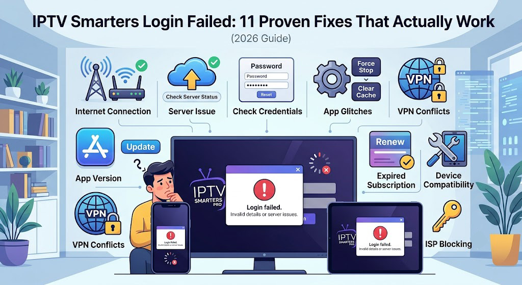 IPTV Smarters login failed